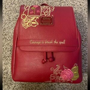 Loungefly Limited Rare Grail Disney Princess Belle Enchanted Rose Red Purse